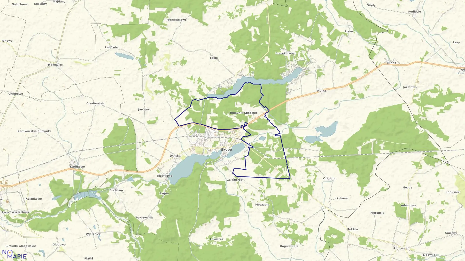 Mapa obrębu RUMUNKI SKĘPSKIE w gminie Skępe